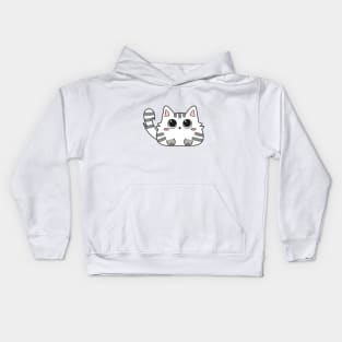 Cute white and grey kitten Kids Hoodie